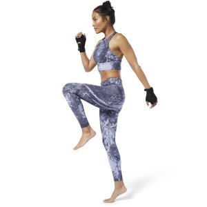 Reebok Combat Jacquard Lux Bold Tights Damen - Blau - DE 258-UVB